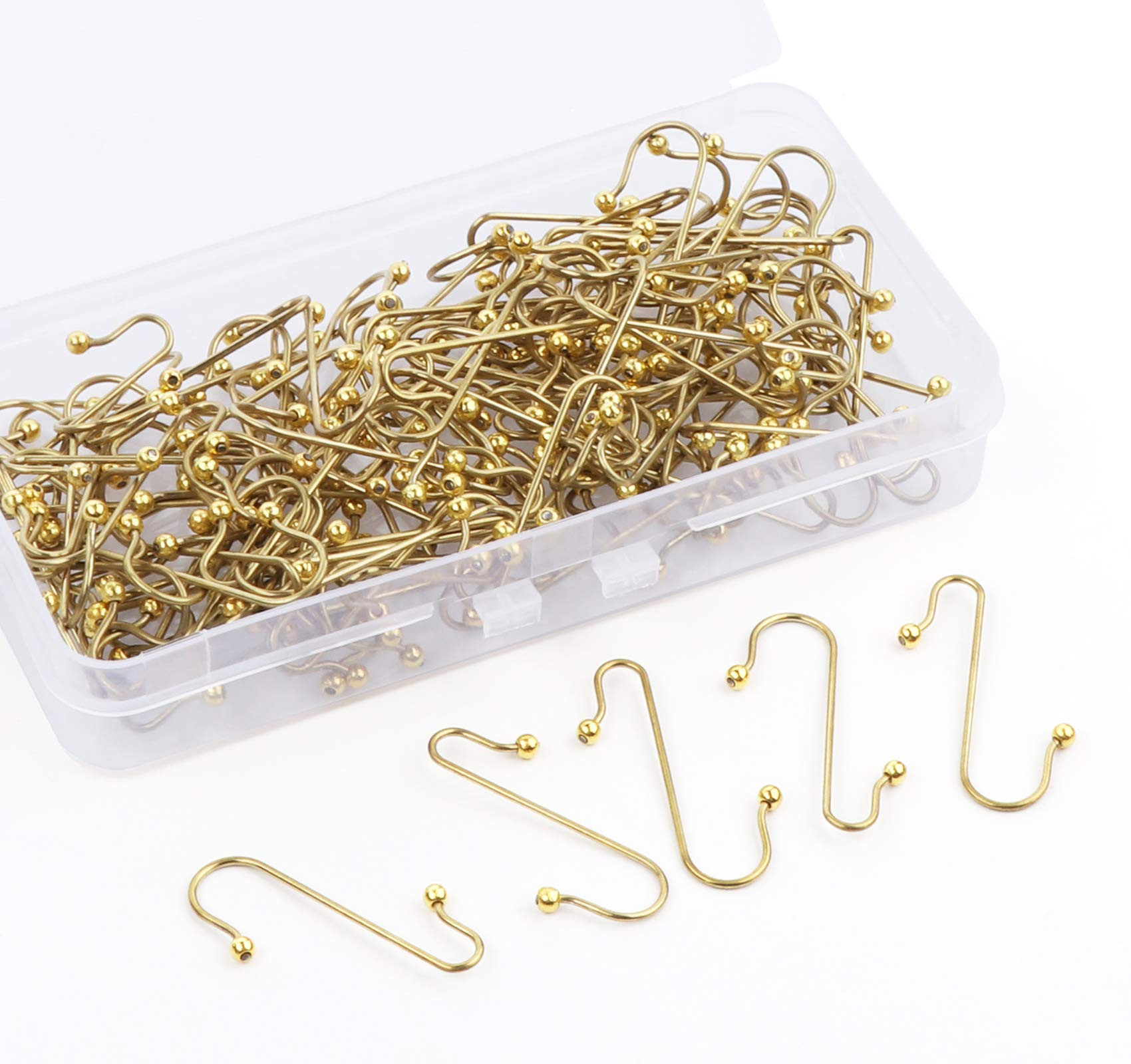 Lemonfilter 120 Pcs Ornament Hooks, Gold Christmas Ornament Hooks for Christmas Tree, Metal Wire ... | Amazon (US)