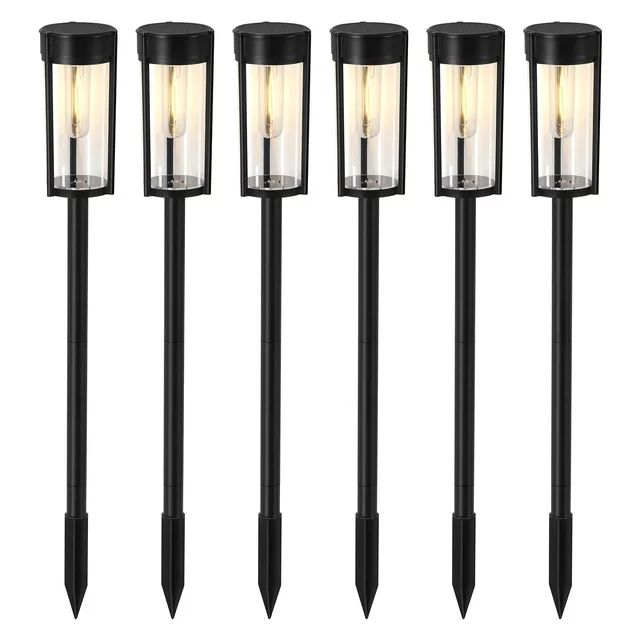 Solar Pathway Lights Outdoor 6 Pack, Landscape Path Lights for Walkway, Warm White | Walmart (US)