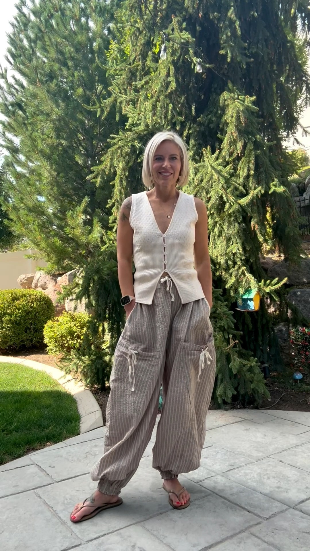 Keeping to casual and cozy! 

Top: Medium
Pants: Small /Khaki