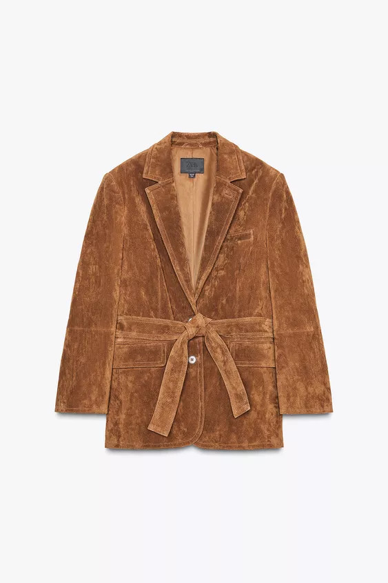 SUEDE LEATHER BLAZER | Zara US