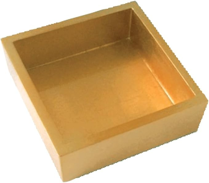 Caspari Lacquer Cocktail Napkin Holder in Gold - 1 Each | Amazon (US)