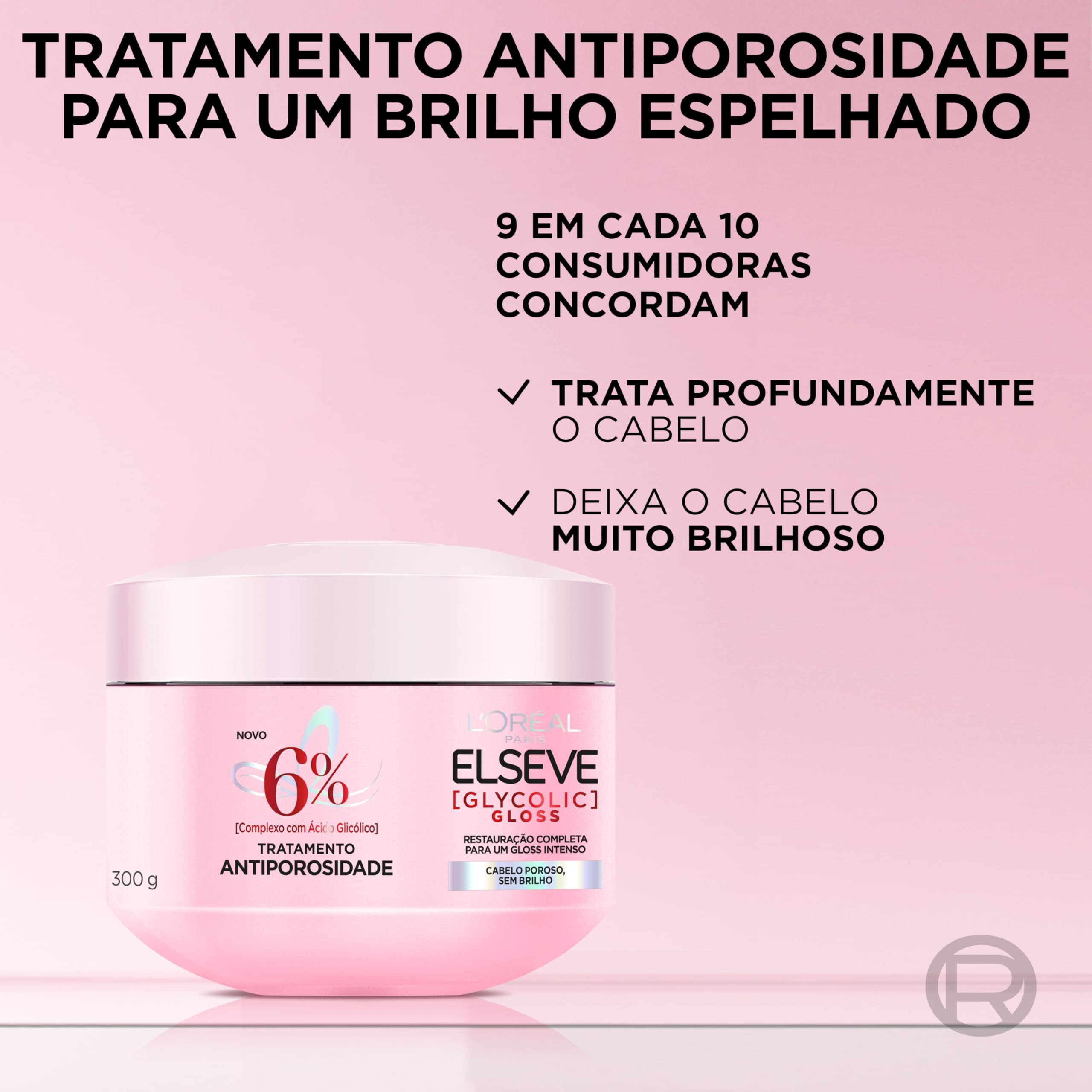 Creme de Tratamento L'Oréal Paris Elseve Glycolic Gloss 300g | Amazon (BR)