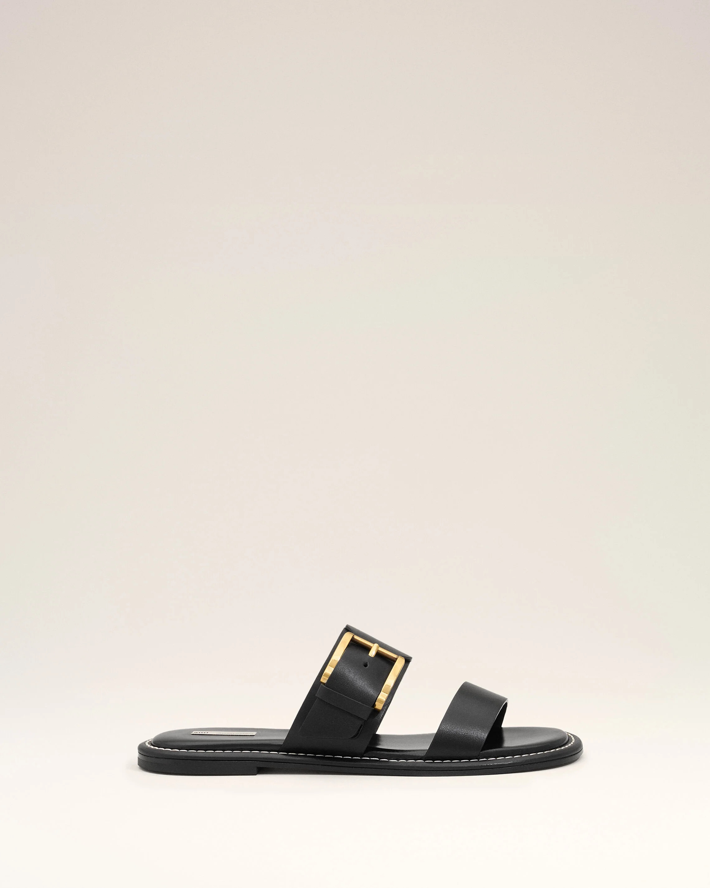BLACK Black Cow Leather Buckle Sandals | Ami Paris | AMI Paris FR