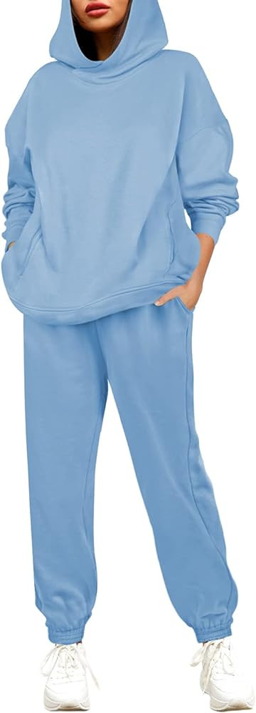 Linsery Women Hoodies Sweatsuit Long Sleeve Hooded Matching Joggers Sweatpants 2 Piece Tracksuit ... | Amazon (US)