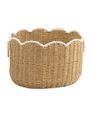 22in Paper Oval Boat Basket With Scalloped Trim | Office & Storage | Marshalls | Marshalls