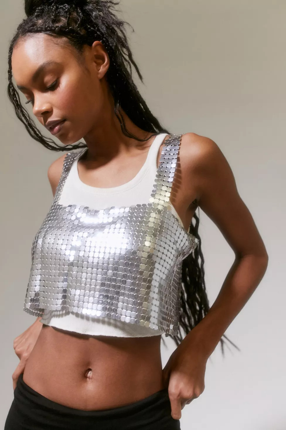 UO Harlow Metal Cropped Top | Urban Outfitters (US and RoW)