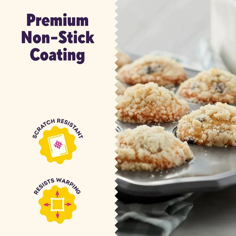 Wilton Premium Non-Stick Muffin Pan 12-Cup Cupcake Tin Regular Size 16" x 11" Baking Pan, Packagi... | Walmart (US)