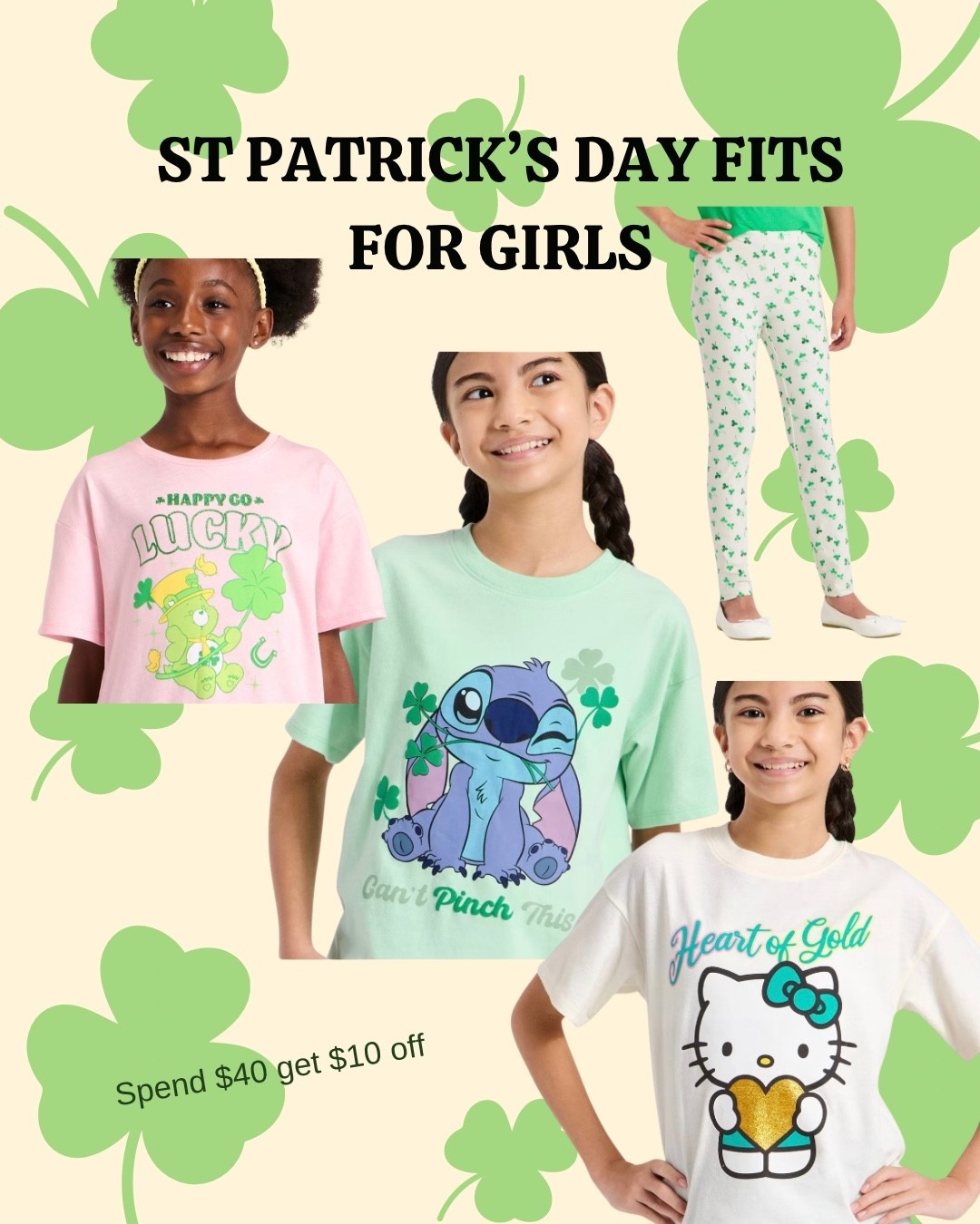St Patrick’s Day is coming up soon so grab a cute green inspired tee for your girl! Also clothes are on sale! Spend $40 get $10 off right now!

#LTKKids #LTKSeasonal #LTKSpringSale