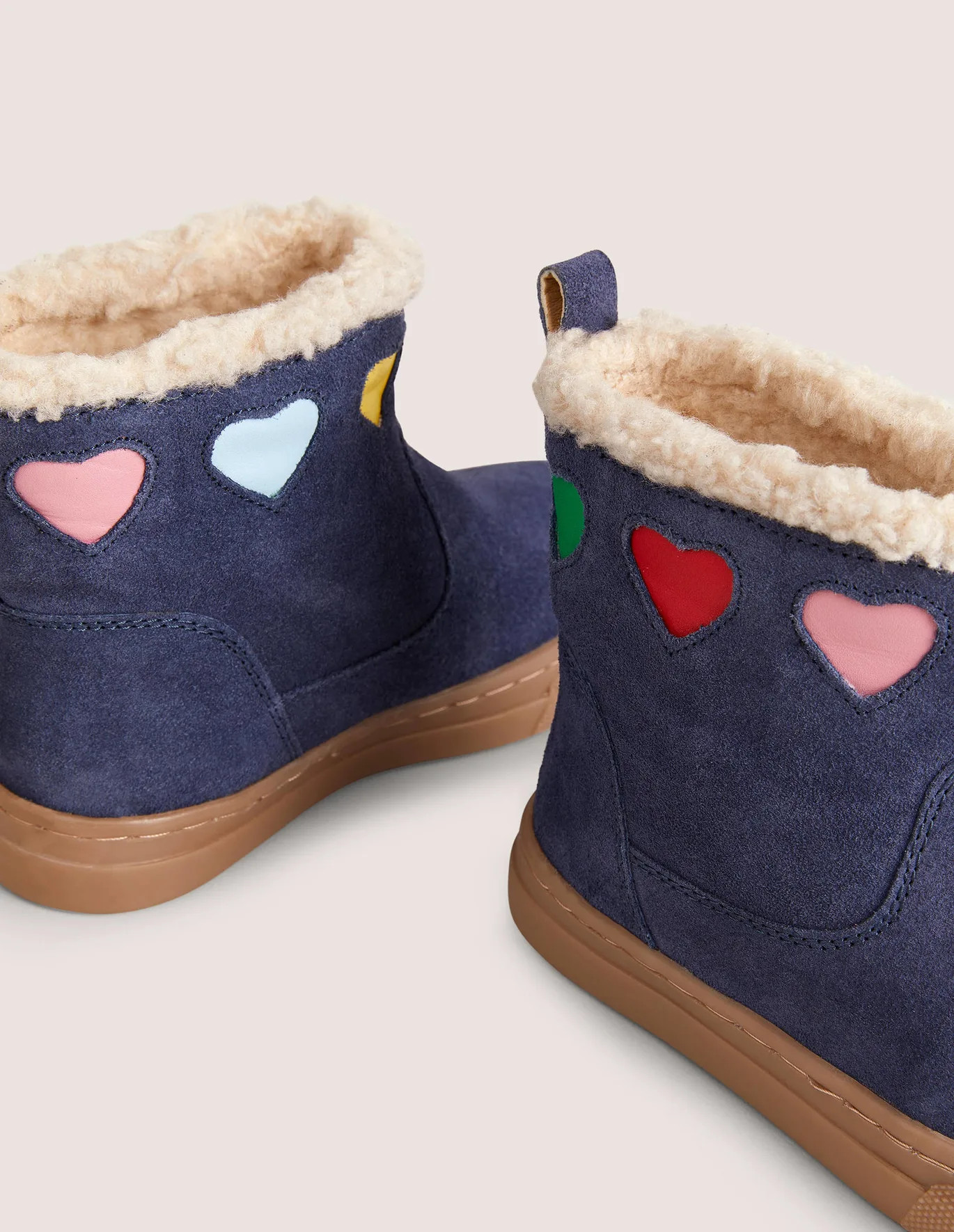 Cosy Boots - Navy Hearts | Boden (US)