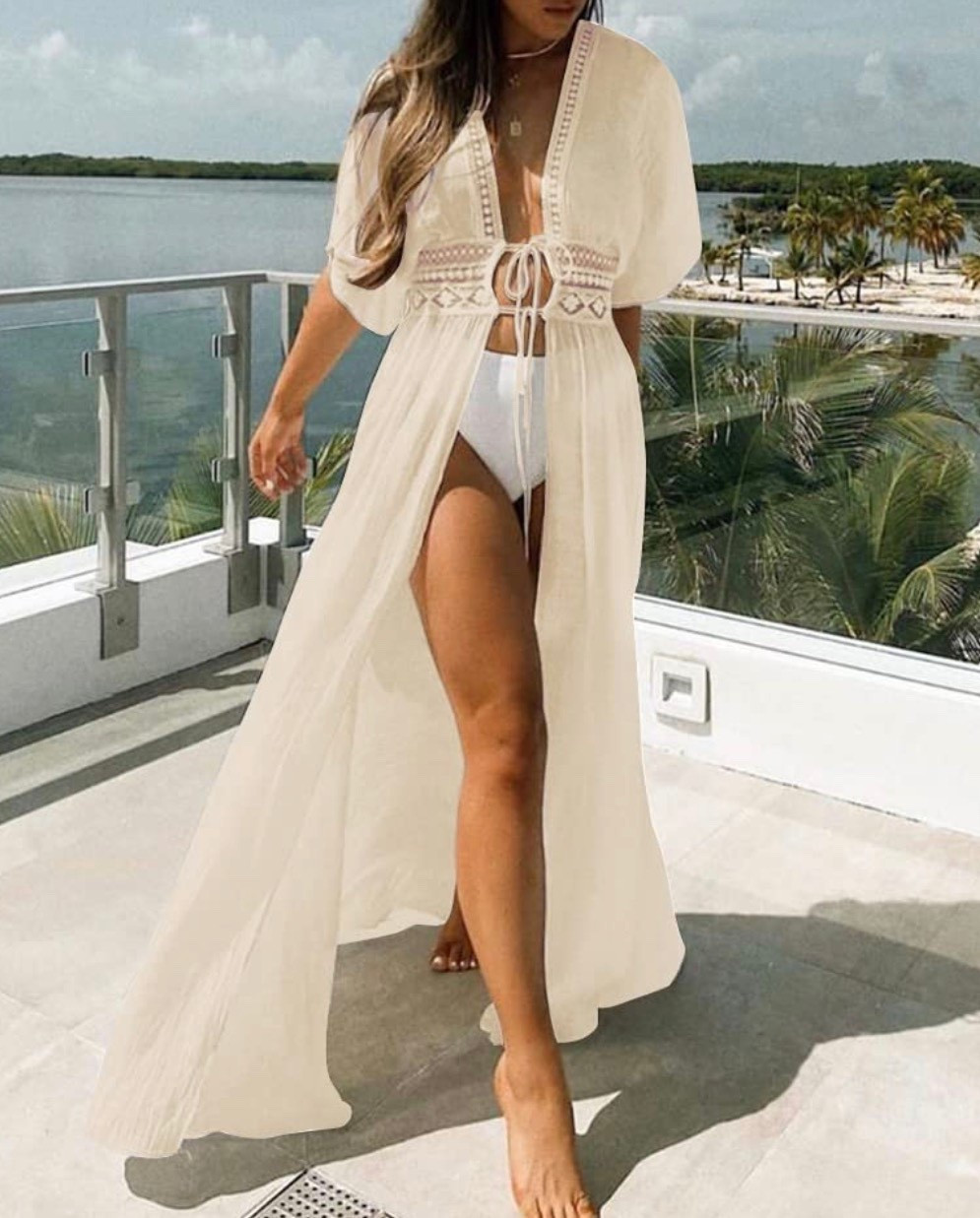 Womens Long Lace Cover up Sheer Bikini Coverups Kimono Tie Front Bathing Suit Swimsuit Beachwear

#LTKSaleAlert #LTKTravel #LTKootd