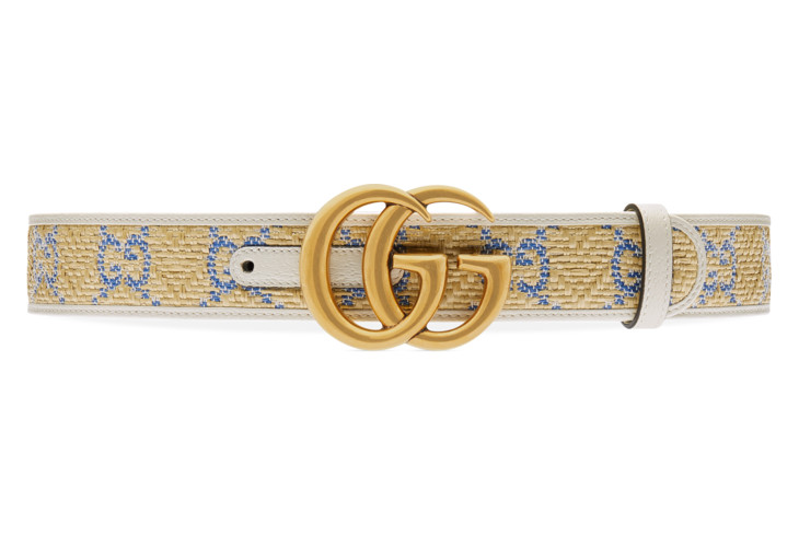 Gucci GG Marmont raffia wide belt | Gucci (US)