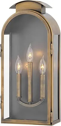 Hinkley Rowley Medium Wall Mount Outdoor Lantern - Heritage Collection, 3-Light, Traditional, Sol... | Amazon (US)
