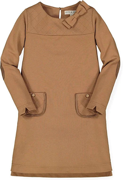 Hope & Henry Girls' Long Sleeve Quilted Ponte Riding Dress | Amazon (US)