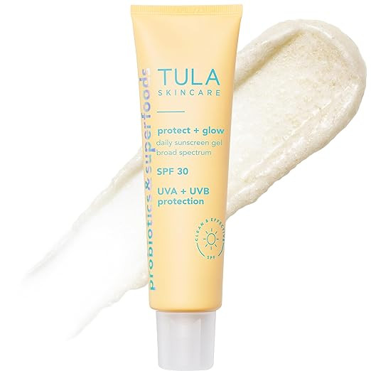 TULA Skin Care Protect + Glow Daily Sunscreen Gel Broad Spectrum SPF 30 - Skincare-First, Non-Gre... | Amazon (US)