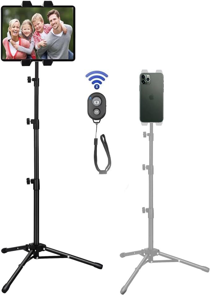 Ipad Tripod Mount, Ipad Stand Tripod,Phone Floor Stand, Height Adjustable 20 to 67 Inch Tablet St... | Amazon (US)