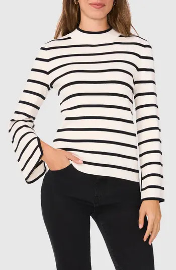 Stripe Mock Neck Sweater | Nordstrom