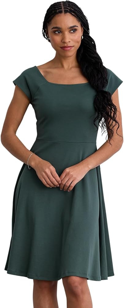 Women's 100% Organic Pima Cotton Ballet Neck Dress | Amazon (US)