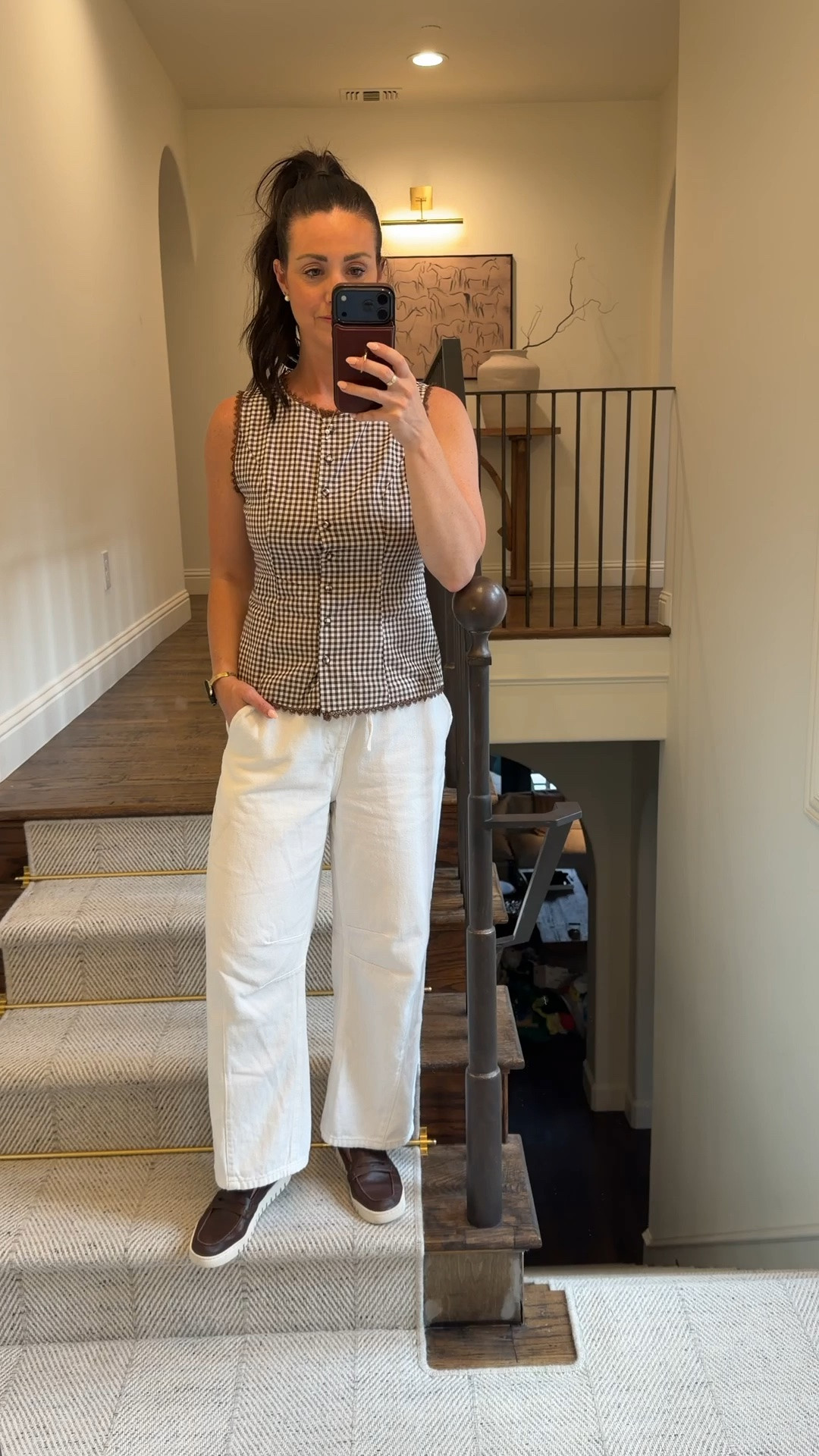 One of my favorite patterns this summer! Brown and white check with details. Perfect for a Euro summer. I

#LTKSeasonal #LTKOver40 #LTKootd