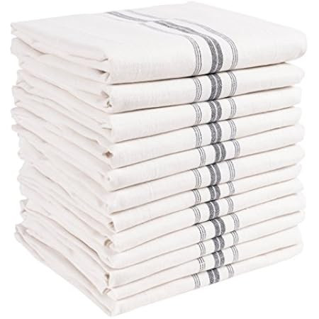 Zeppoli Classic Kitchen Towels 15-Pack - 100% Natural Cotton Dish Towels - Reusable Cleaning Cloths  | Amazon (US)