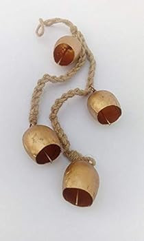 Siddhivinayak Overseas Iron Wrought Bell Chime Handmade Brass Finish Wall Hanging Rope 4 Bell | Amazon (US)