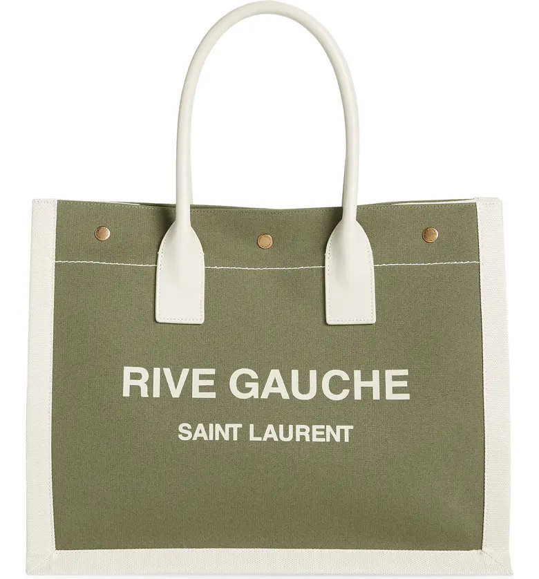 Small Rive Gauche Logo Canvas Tote | Nordstrom
