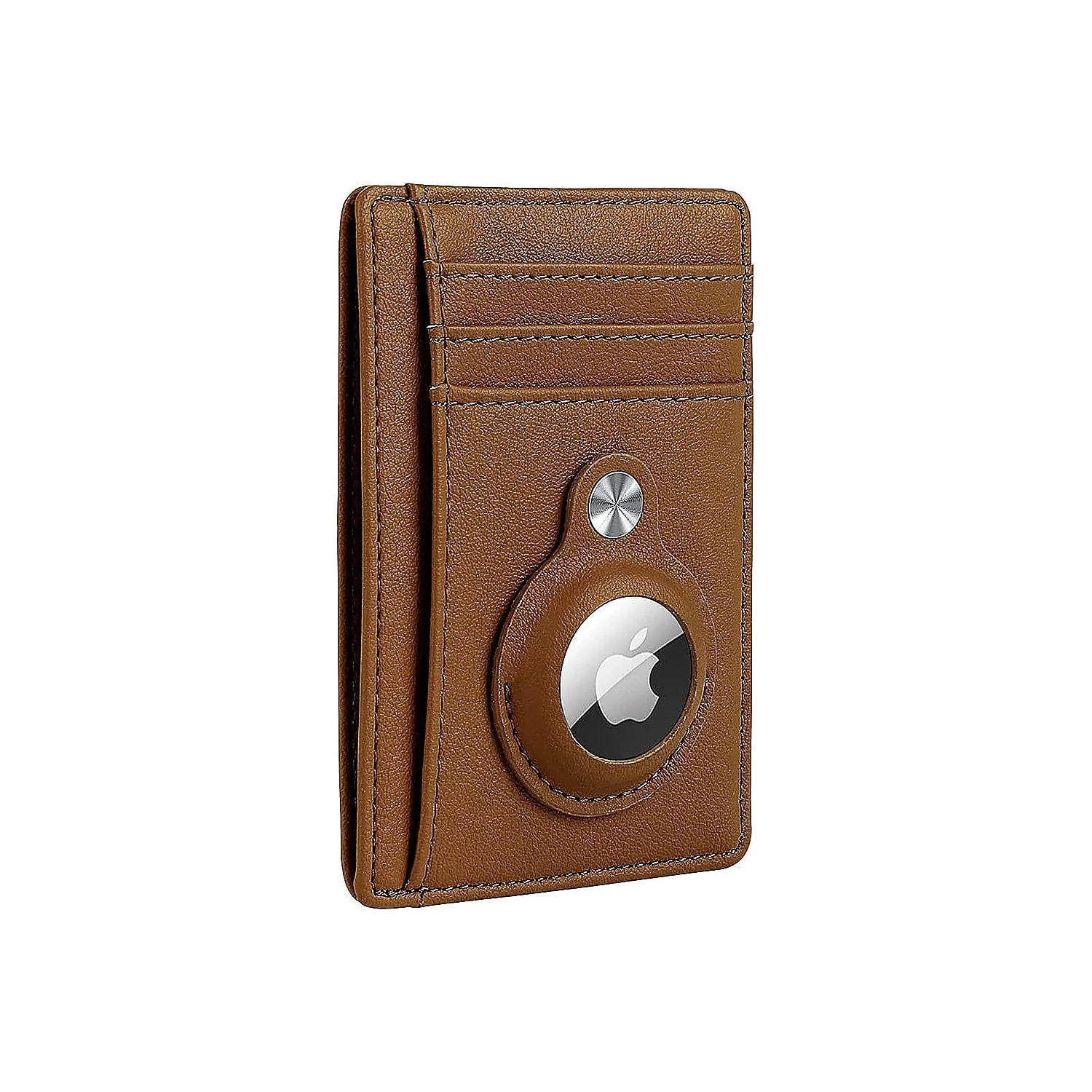 SaharaCase Slim Genuine Leather Wallet Case for Apple AirTag Brown (AT00035) | Walmart (US)