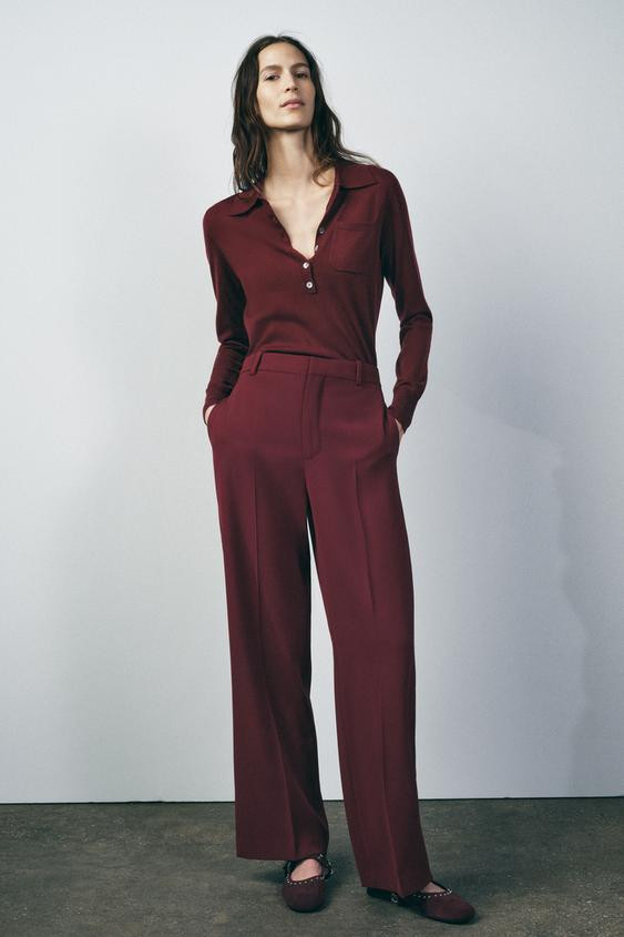 ZW COLLECTION HIGH-WAIST TROUSERS | Zara UK