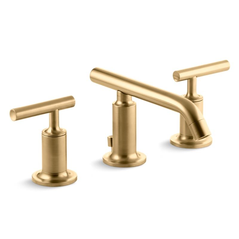 Kohler K-14410-4 Purist 1.2 GPM Widespread Bathroom Faucet with Pop-Up Drain Assembly Vibrant Modern | Build.com, Inc.