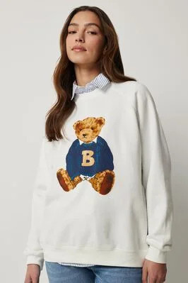 Teddy Bear Raglan Sweatshirt | Ardene