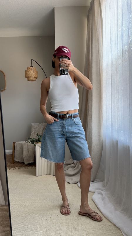 New denim Bermuda shorts from Citizens of Humanity called the Ayla Shorts - I stayed true to size for a looser fit, if you want them to fit closer then size down  

Belt: NATALIE20 for 20% off Aureum Collective 
Tank (I wear xs) is SoldOut NYC- code NAT15 for 15% off
Sandals (true to size) code NAT15 for 15% off Jenni Kayne 

#LTKVideo #LTKSeasonal #LTKstyletip