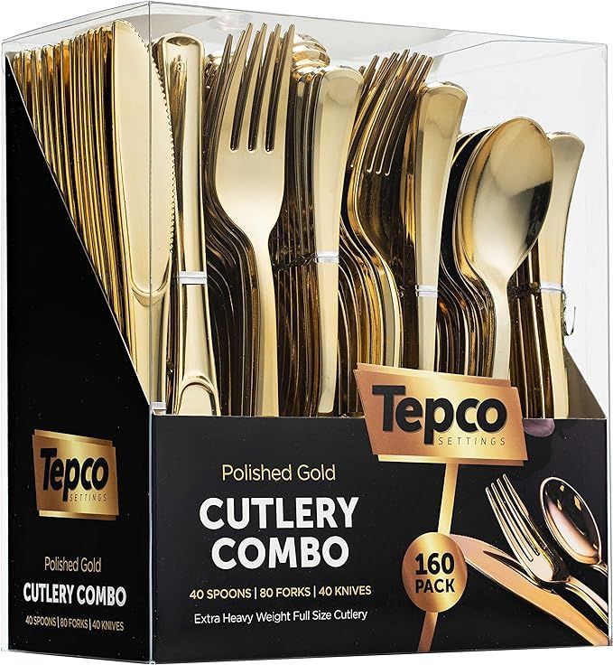 160 Plastic Silverware Set - Plastic Cutlery Set - Disposable Flatware - 80 Plastic Forks, 40 Pla... | Amazon (US)