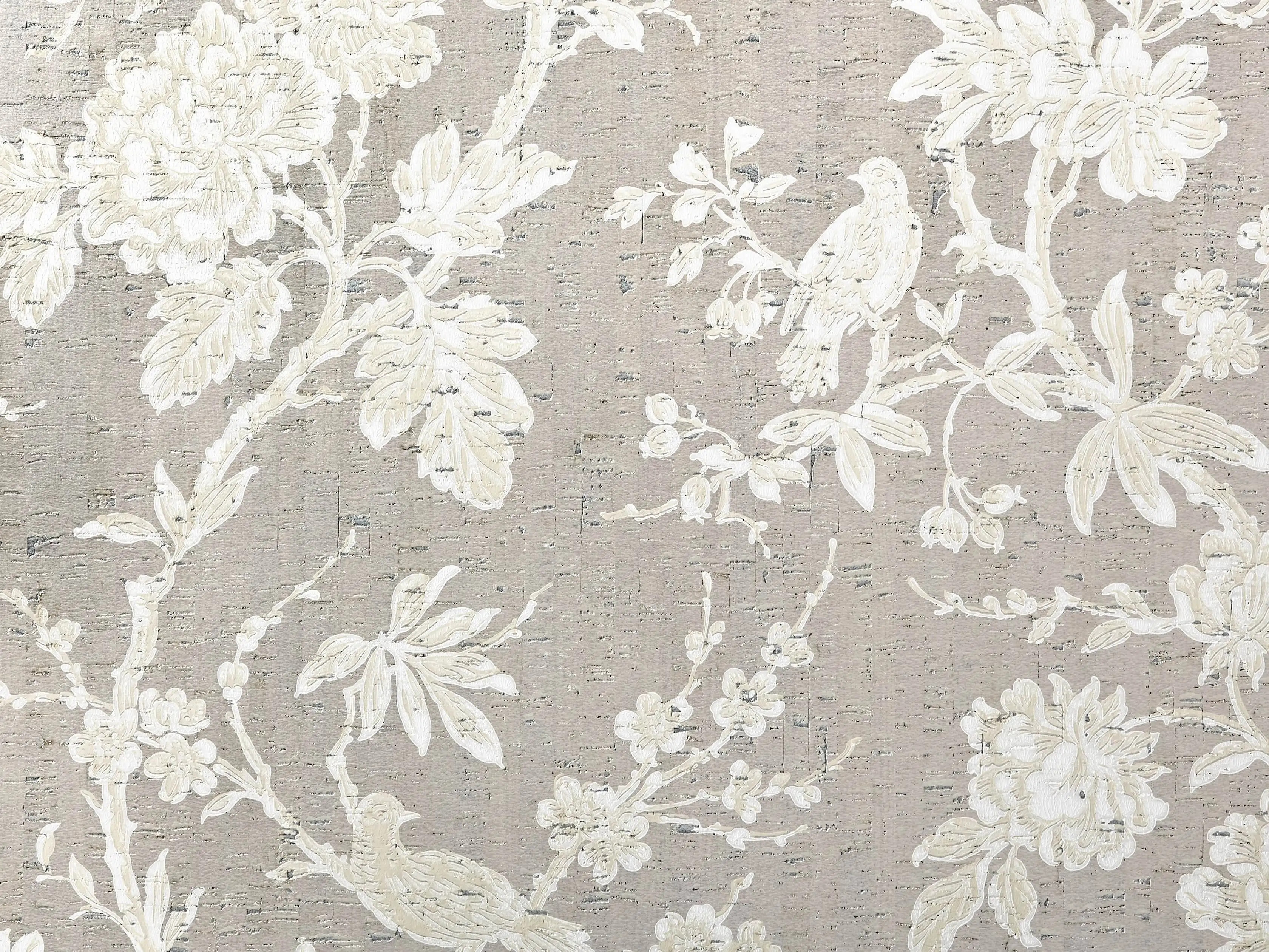 Linen Rose Wallpaper in Silver | Arhaus