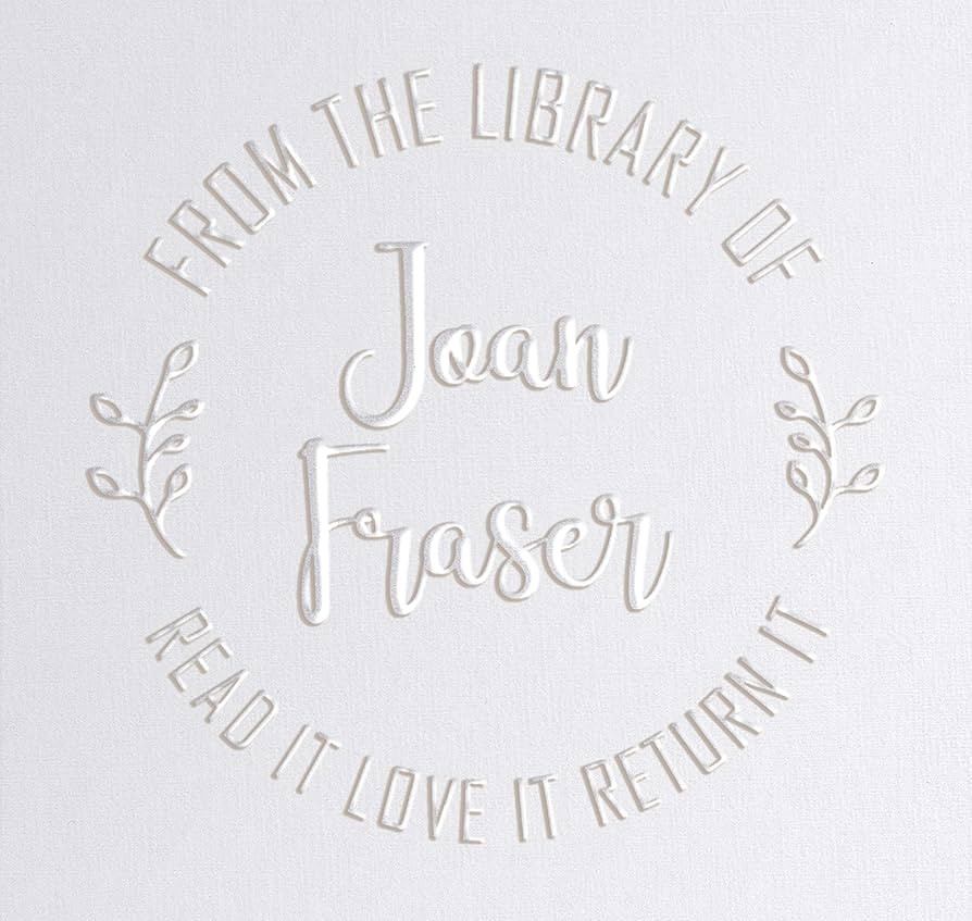 Library Book Embosser Seal Stamp Personalized Customized 1 x 5/8" (Fern) | Amazon (US)