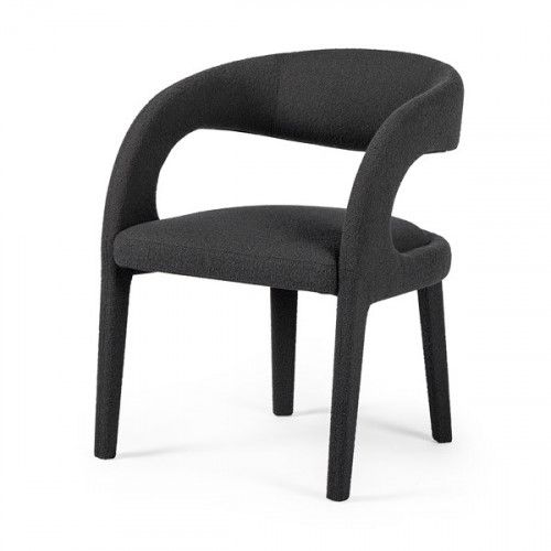 Four Hands Hawkins Dining Chair Fiqa Boucle Charcoal | Gracious Style