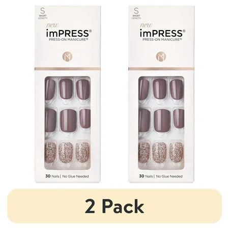 (2 pack) KISS imPRESS Press-on Manicure - Flawless Short | Walmart (US)