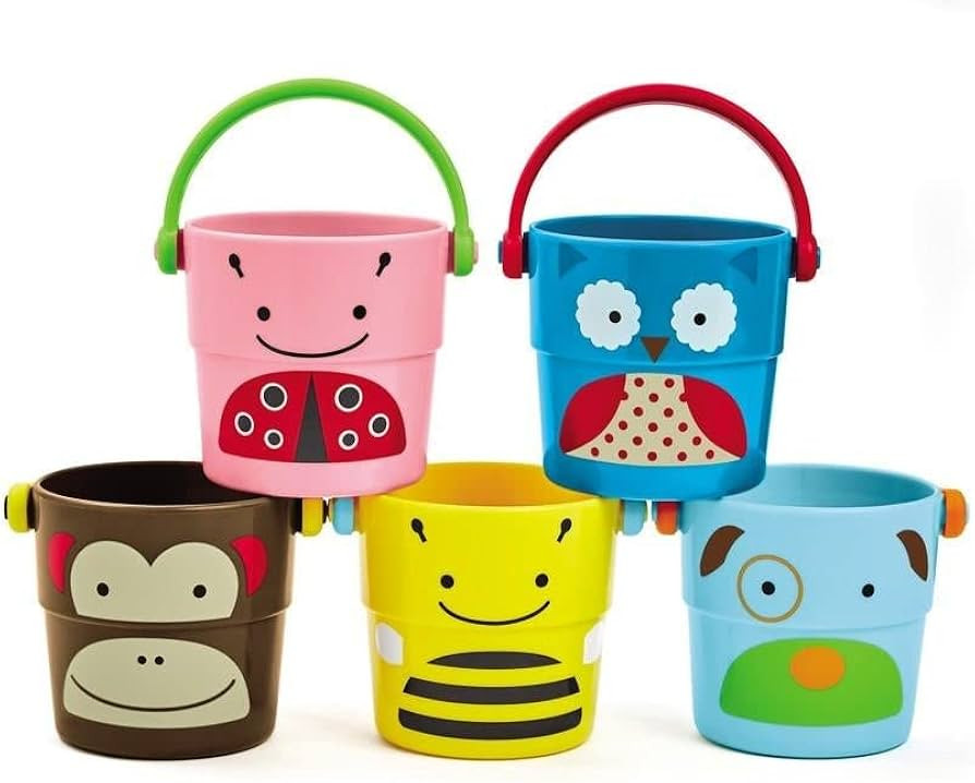 Skip Hop Baby Bath Toy, Zoo Stack & Pour Buckets | Amazon (US)