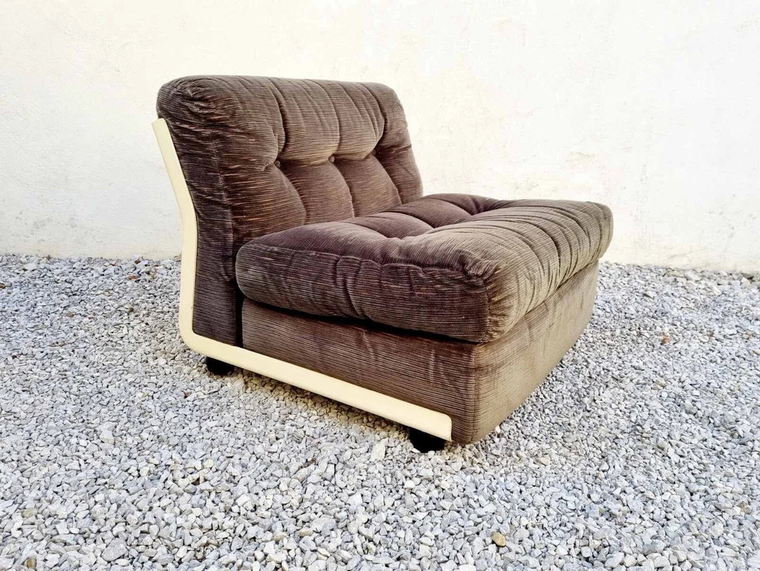 Mid Century Amanta Easy Chair / Design by Mario Bellini for C&B Italia / Vintage Brown Lounge Cha... | Etsy (UK)