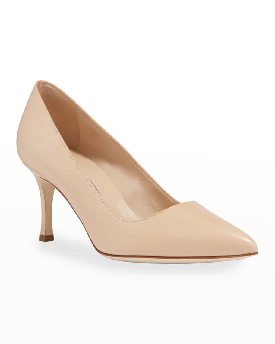 Manolo Blahnik BB Leather 70mm Pump | Neiman Marcus