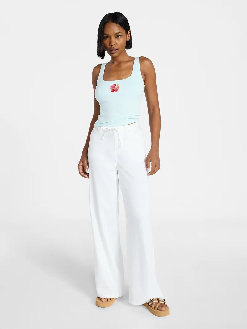 No Boundaries Embellished Tank Top, Women's XXS-XXL - Walmart.com | Walmart (US)