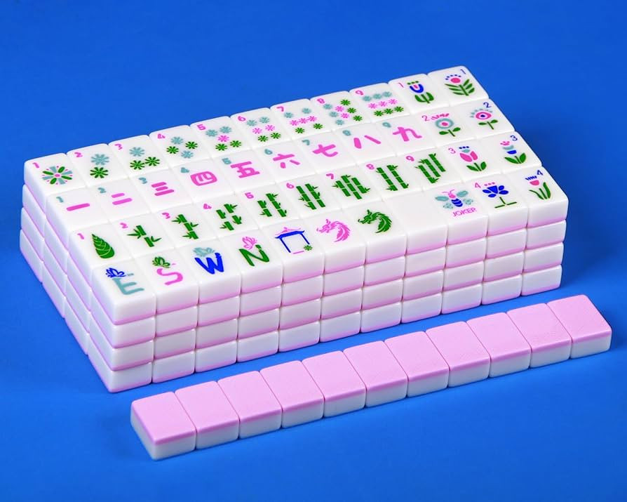 Pink American Mahjong Set 166 Carved Mahjong Tile Set 1.2-inch American Mahjong Tile Set | Amazon (US)