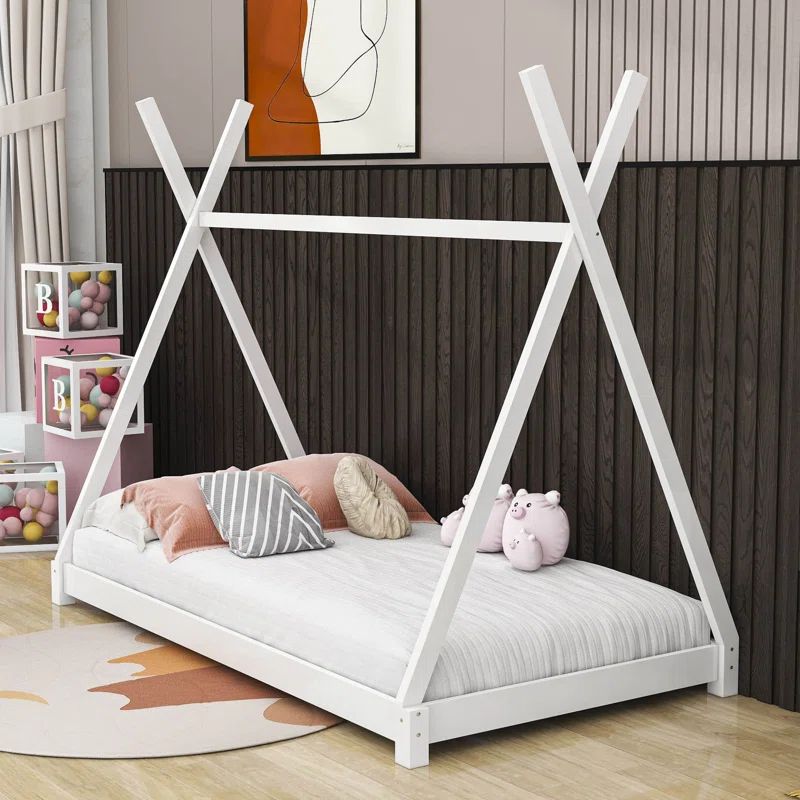 Wilpert Twin Size Platform Bed with Triangle Structure | Wayfair North America