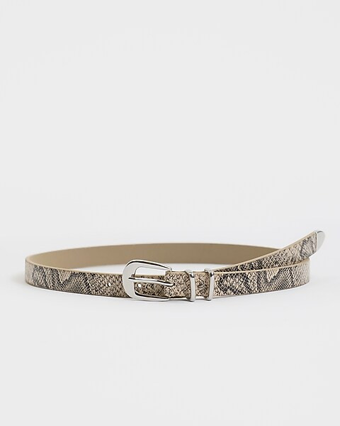 Snakeskin Silver Tipped Belt | Express