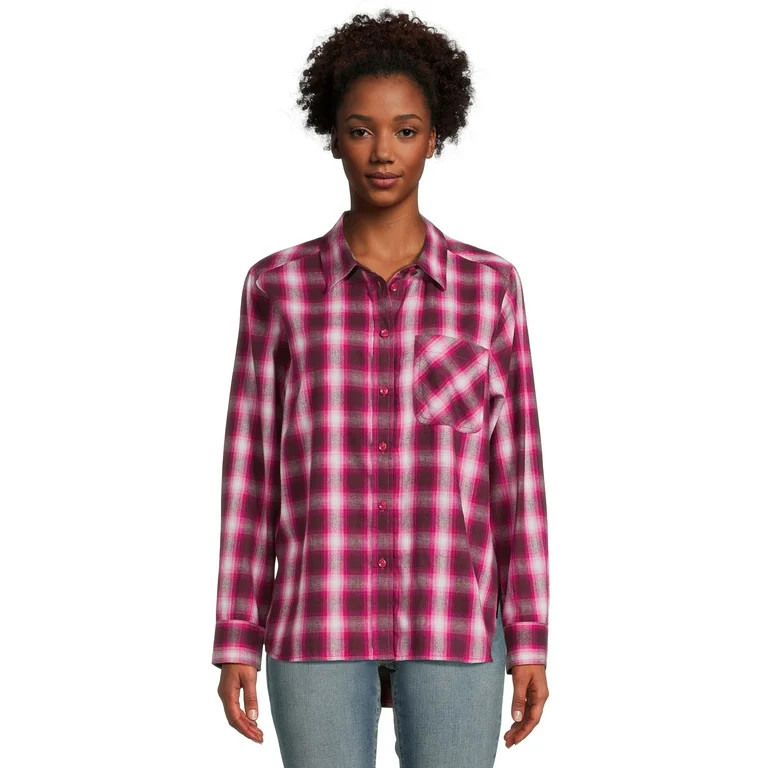 Time and Tru Women's Flannel Shirt, Sizes XS-3XL | Walmart (US)