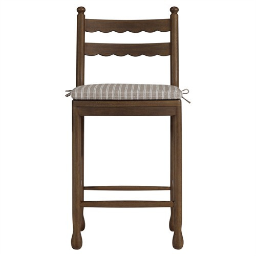 Declan Updated Traditional Dark Brown Oak Counter Stool | Kathy Kuo Home