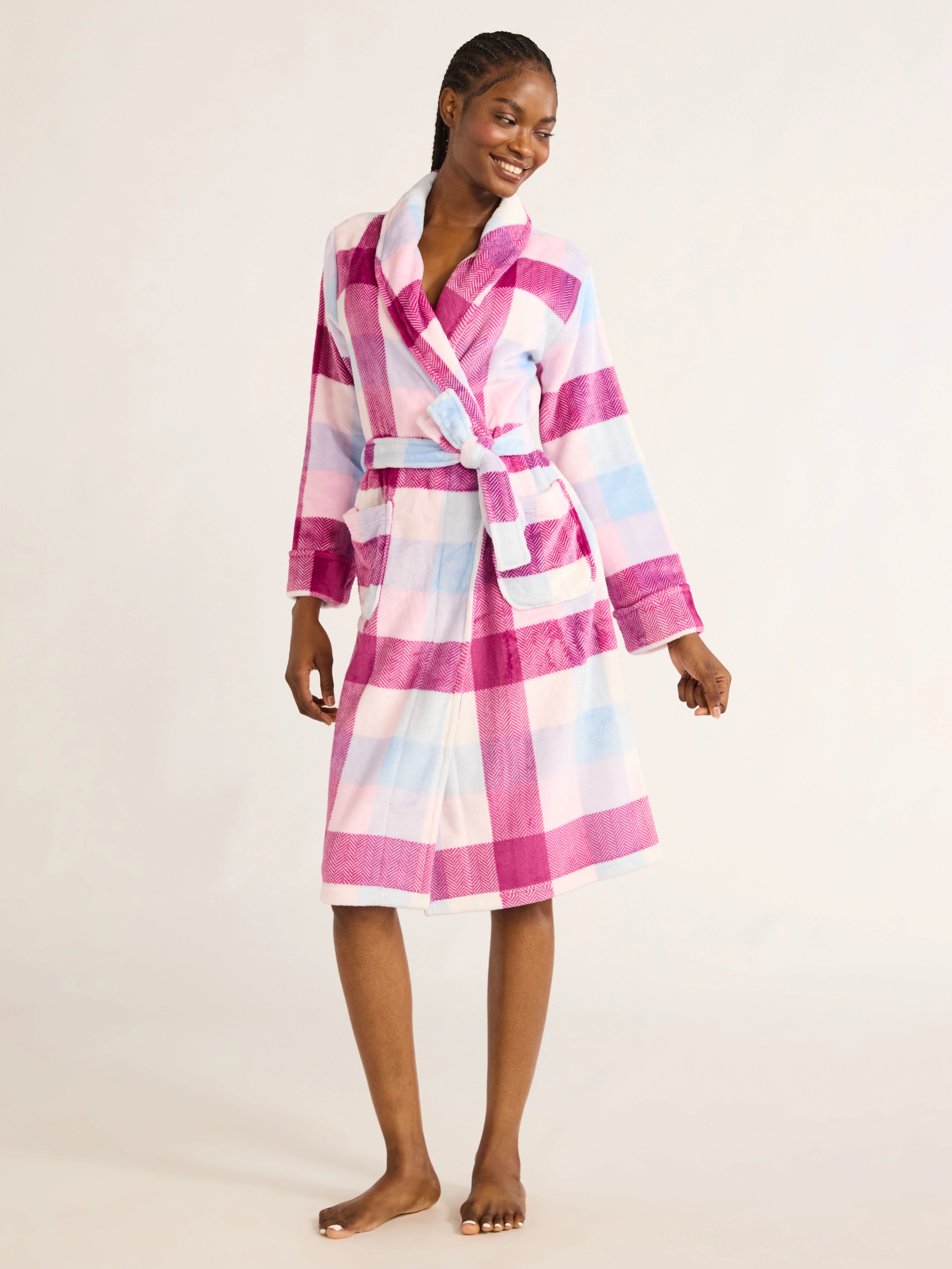 Joyspun Women's Plaid Robe | Walmart (US)