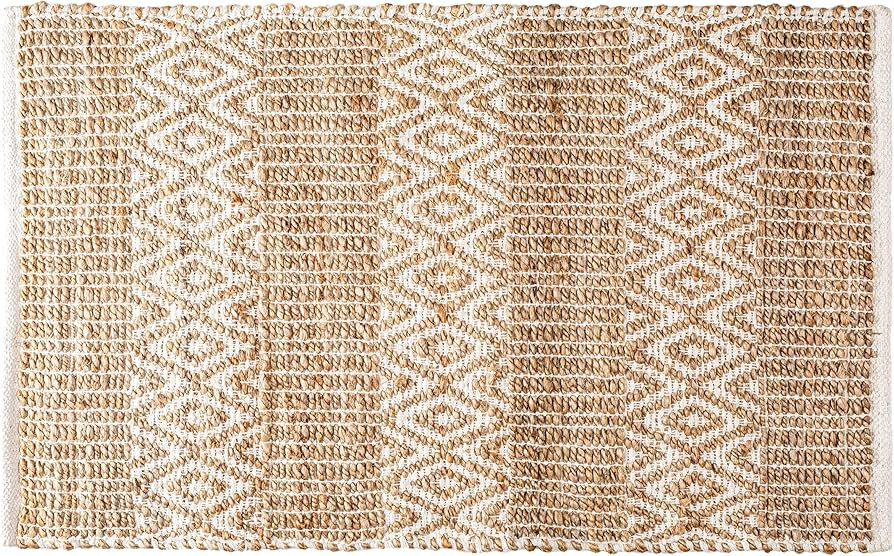 Jute Cotton Handloom Rug 2x3 Feet Floor Mat 24x36 Inch Farmhouse Area Rugs Natural Braided Doorma... | Amazon (US)