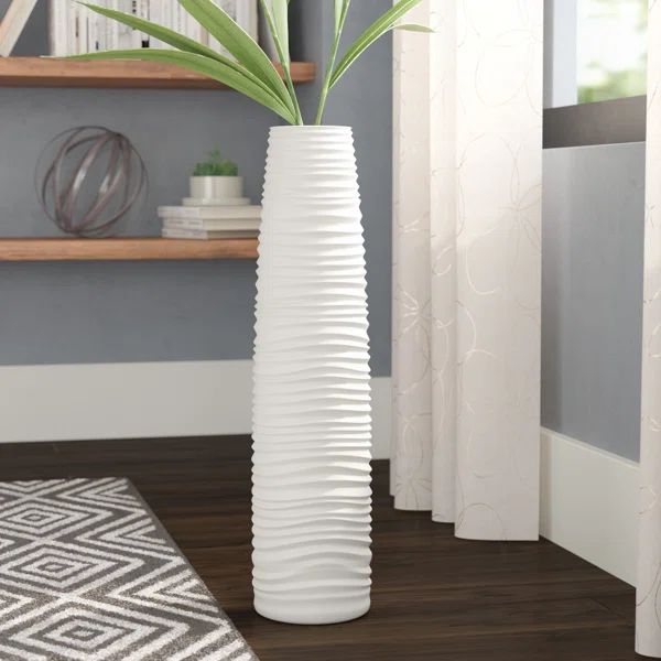 White Ceramic Floor Vase | Wayfair North America
