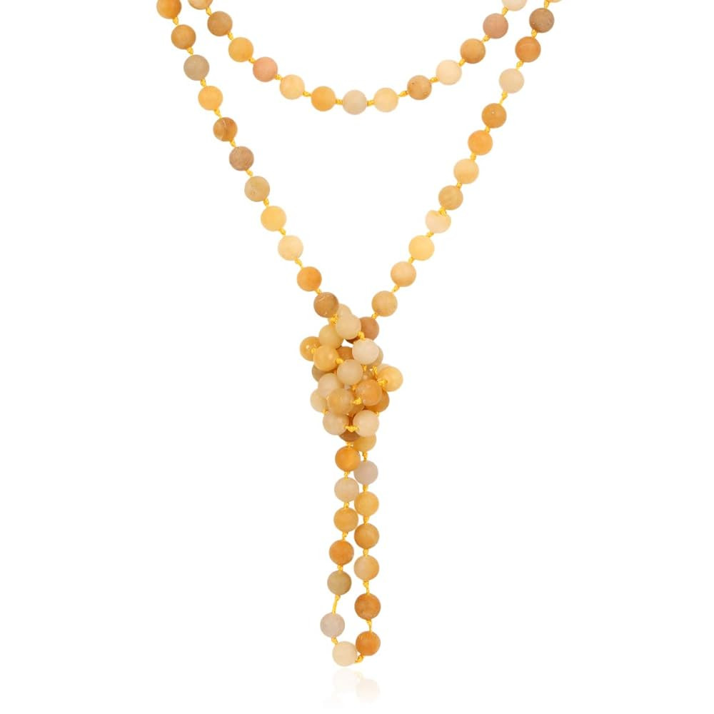 Bead Strand Versatile 60" Long Wrap Necklace - Handmade Knotted Multi Layer Sparkly Crystal, Semi... | Amazon (US)