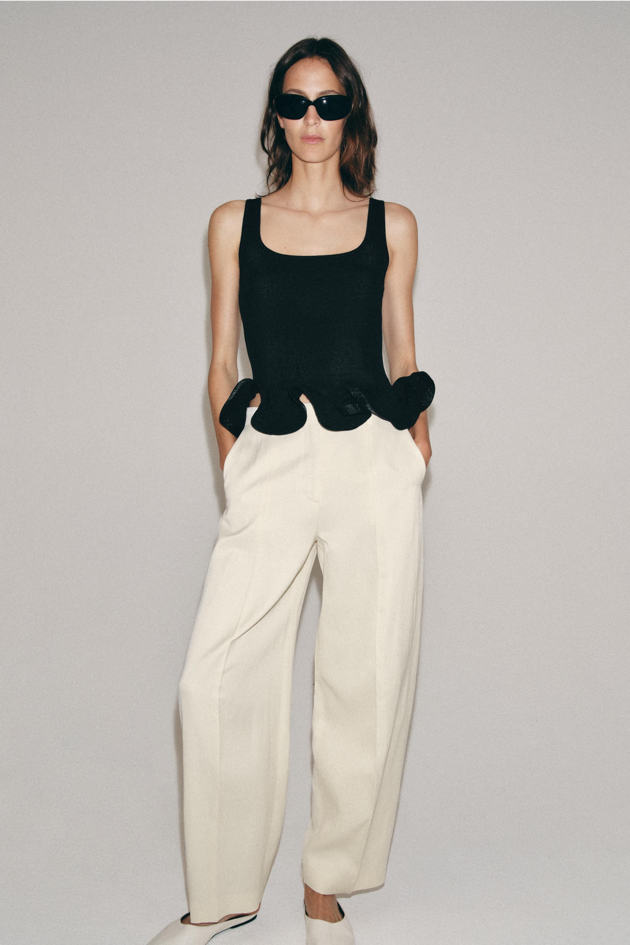 ZW COLLECTION BALLOON TROUSERS WITH LINEN BLEND | Zara UK