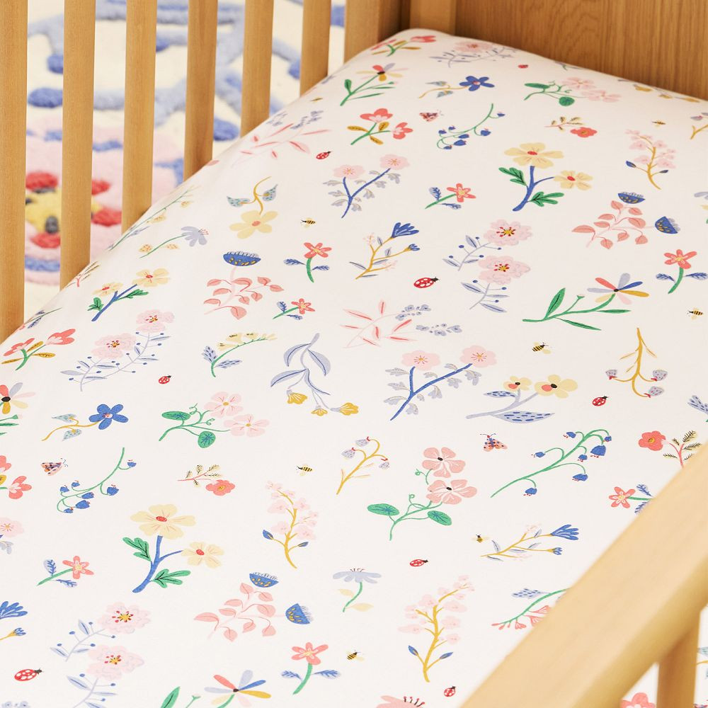 Organic Little Garden Floral Crib Fitted Sheet | West Elm (US)
